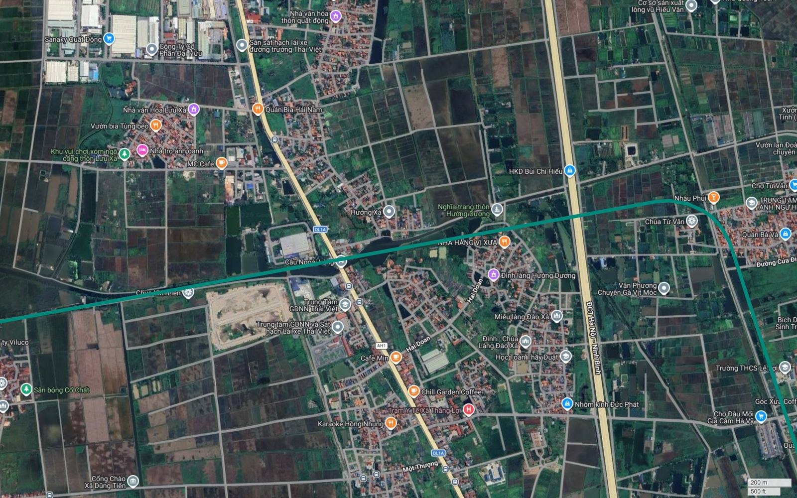 Bất động sản dải đất kẹp giữa Quốc lộ 1A và cao tốc Pháp Vân Cầu Giẽ trên hành lang metro số 12 Hà Nội tại Hương Dương và Đào Xá