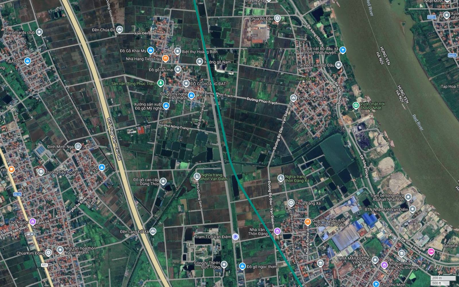 Cụm công nghiệp và thương mại Vạn Điểm bên đông hành lang metro số 12 Hà Nội, gồm Nhà máy đường Vạn Điểm và Chợ Phú Minh